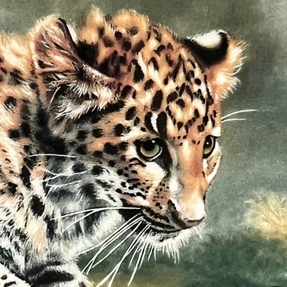 Quiet Morning by Charles Fracé  Small Wonders of the Wild Plate # 4191 B Leopard - Picture 2 of 14